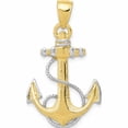thumbnail image 1 of 10K Yellow With Rhodium Yg Anchor Rope Pendant (32 X 20) Made In Peru -Jewelry By Sweet Pea, 1 of 6