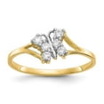 thumbnail image 1 of 10K Yellow with Rhodium CZ Butterfly Ring - Size 6, 1 of 1