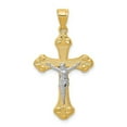 thumbnail image 1 of 10K Yellow with Rhodium Crucifix Pendant, 1 of 1