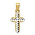 thumbnail image 1 of 10K Yellow with Rhodium Diamond-Cut Cross Pendant, 1 of 1