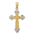 thumbnail image 1 of 10K Yellow with Rhodium Diamond-Cut Cross Pendant, 1 of 1