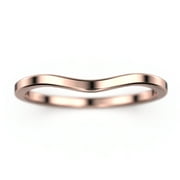 JEENJEWELS 10K rose gold curved wedding band