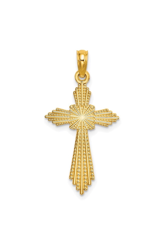 Finest Gold 10K with Pointed Ends Fancy Cross Charm