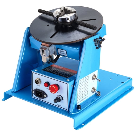 10KG Capacity 0-90 Tilting Welding Positioner Turntable with 8.1" 3-Jaw Chuck, 1-12 RPM Variable Speed, 20W Power for Welding, Cutting, Grinding, Assembly, and Testing (Portable)