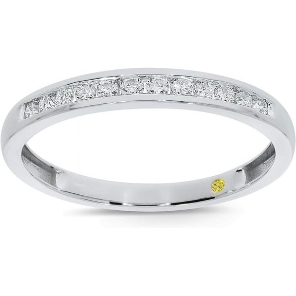 La Joya 1/3 Carat Lab Grown Diamond 10K White Gold Channel Set Band Ring Size 6.0