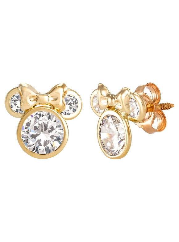 10KT Yellow Gold Minnie Mouse Earrings