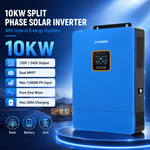 ZLPOWER 10KW 48V Pure Sine Wave Solar Power Inverter UL Certified Off-Grid & Grid-Tie System