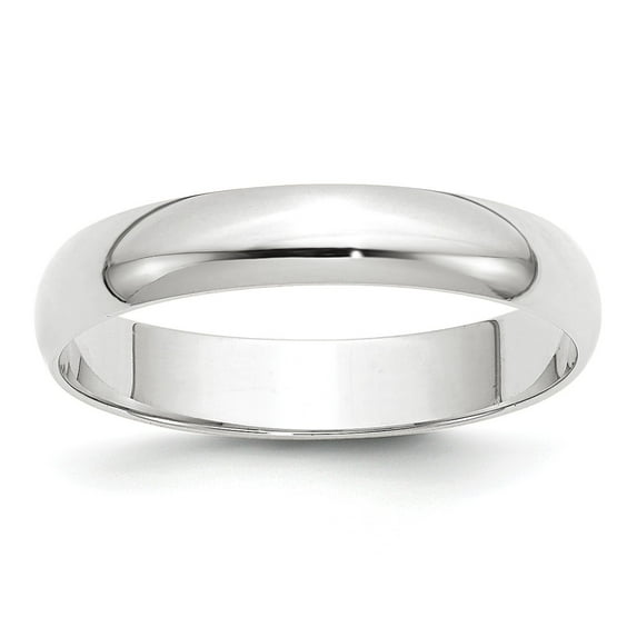 10KW 4mm LTW Half Round Band Size 5.5 in 10k White Gold