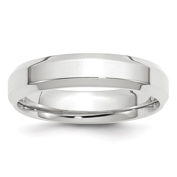 10KW 5mm Bevel Edge Comfort Fit Band Size 12 in 10k White Gold