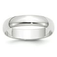 thumbnail image 1 of 10KW 5mm LTW Half Round Band Size 10.5 in 10k White Gold, 1 of 3