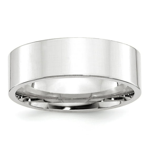 10KW 7mm Standard Flat Comfort Fit Band Size 10 in 10k White Gold