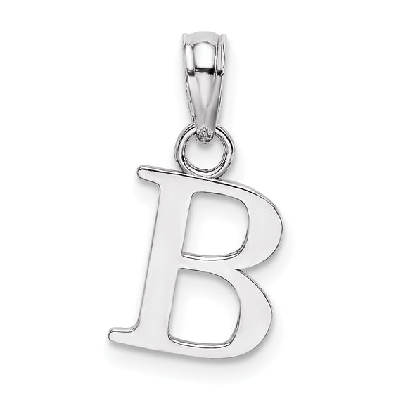 10k White Gold Polished Block Initial B Charm 10K6423WB