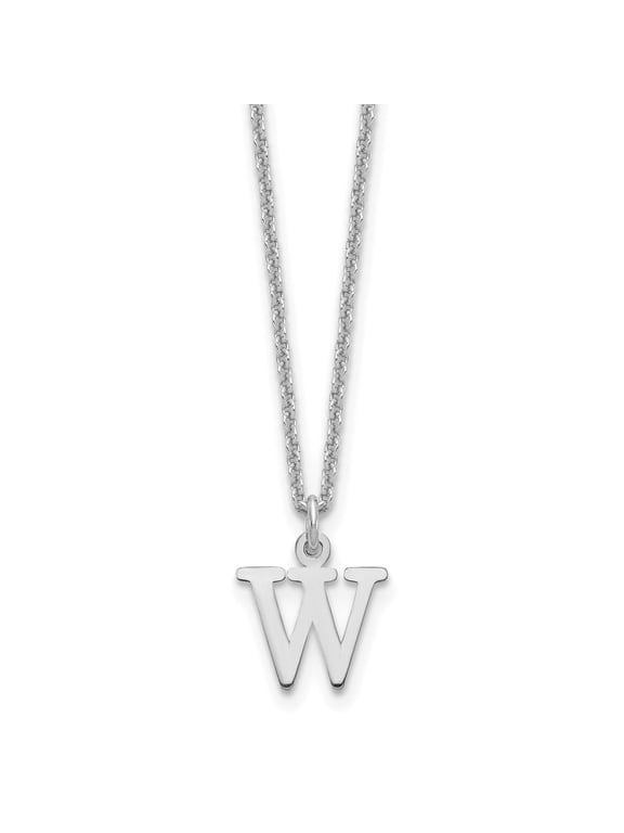 10KW Cutout Letter W Initial Necklace