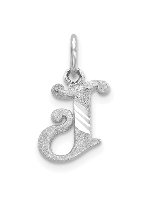 Finest Gold 10KW Diamond-cut Initial J Charm
