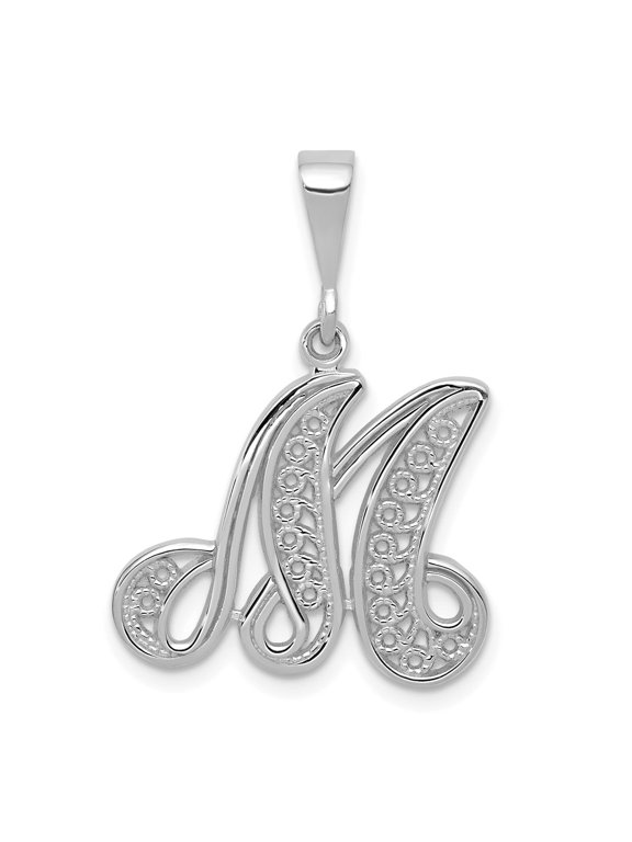 10KW Filigree Initial M Pendant
