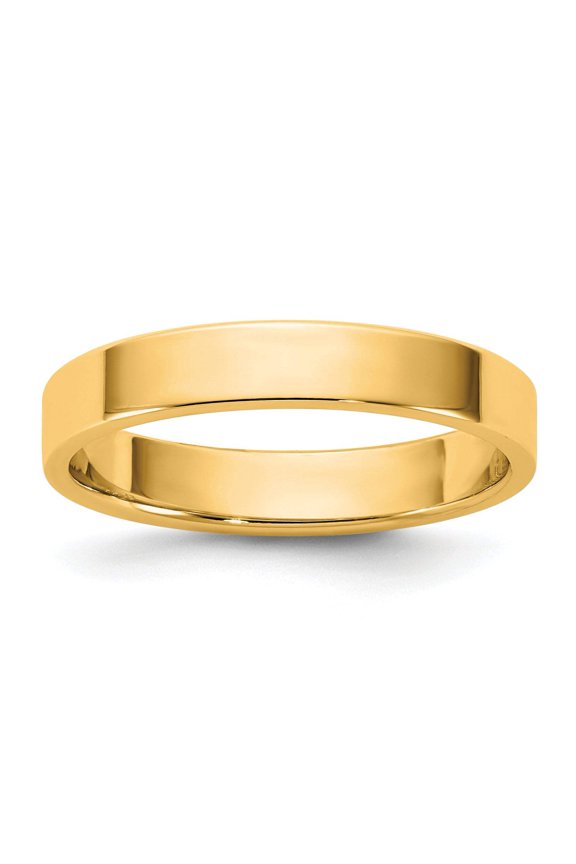 10KY 3.5mm Lightweight Flat Wedding Band Ring