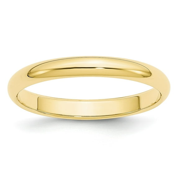 10KY 3mm Half Round Band Size 4 in 10k Yellow Gold