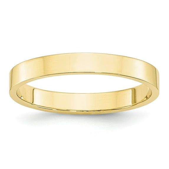 10KY 3mm LTW Flat Band Size 8 in 10k Yellow Gold