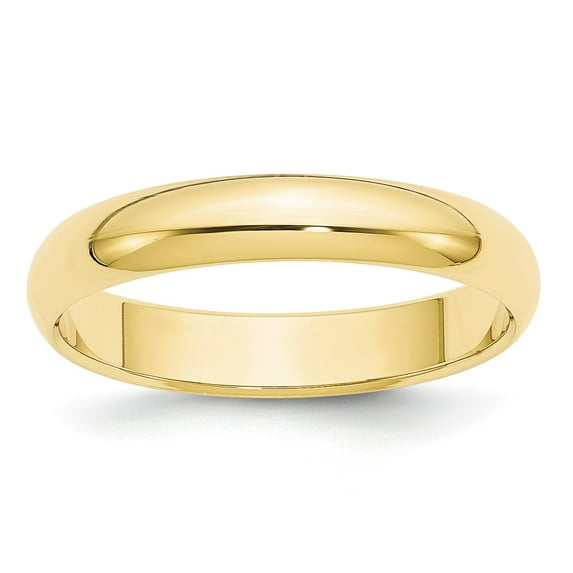 10KY 4mm Half Round Band Size 10.5 in 10k Yellow Gold