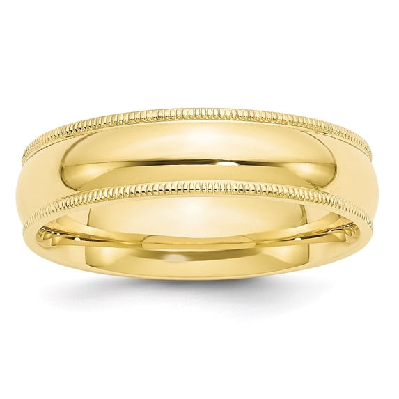 10KY 6mm Milgrain Comfort Fit Band Size 11 in 10k Yellow Gold