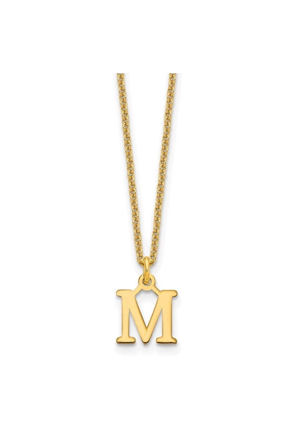10KY Cutout Letter M Initial Necklace