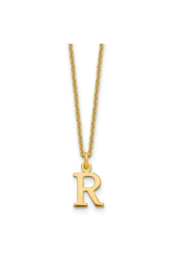 10KY Cutout Letter R Initial Necklace