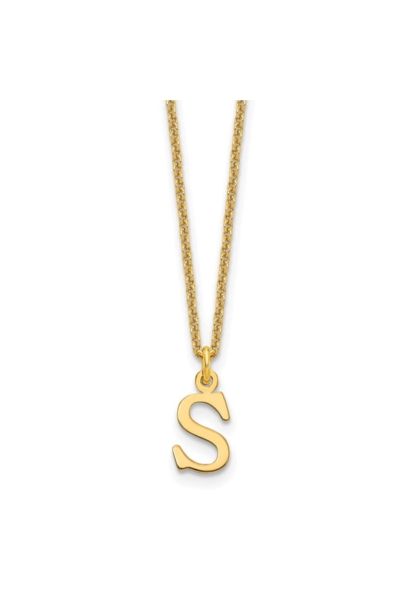 10KY Cutout Letter S Initial Necklace