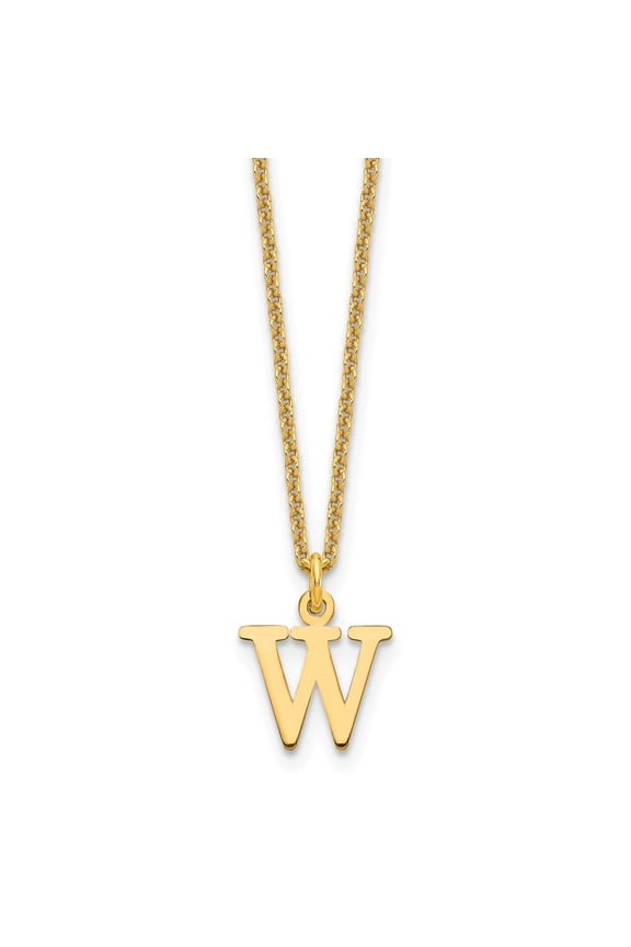 10KY Cutout Letter W Initial Necklace