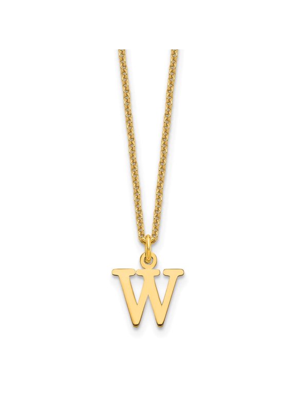 10KY Cutout Letter W Initial Necklace