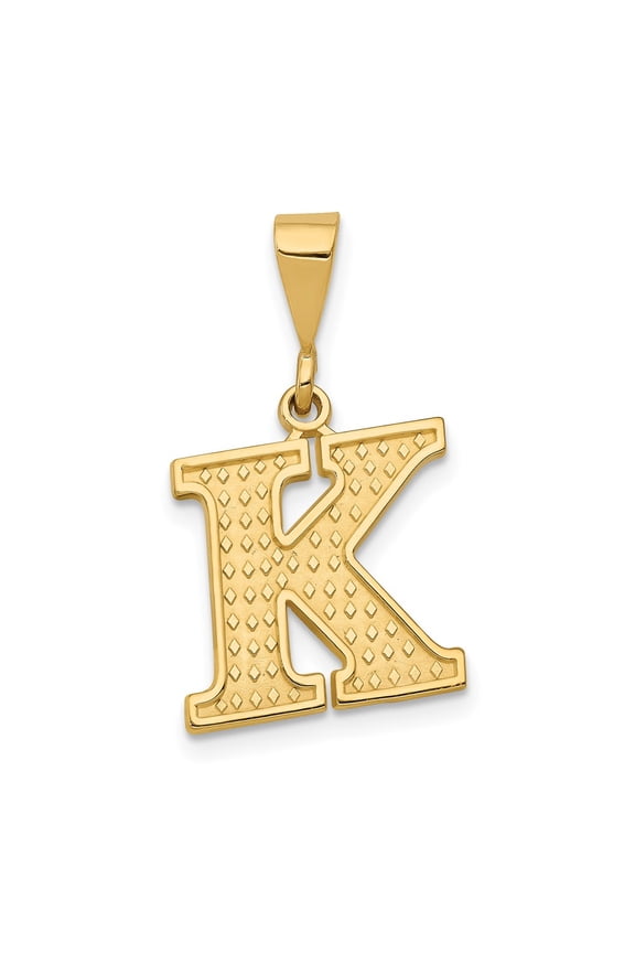 10KY Initial K Pendant