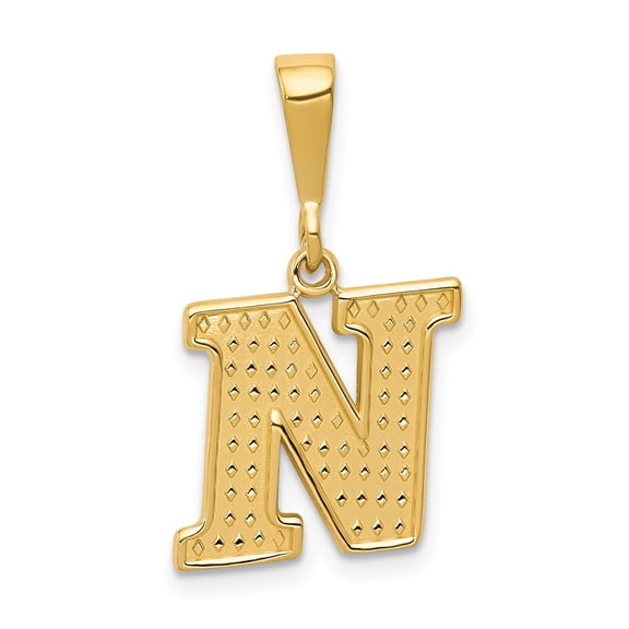 Finest Gold 10KY Initial N Pendant
