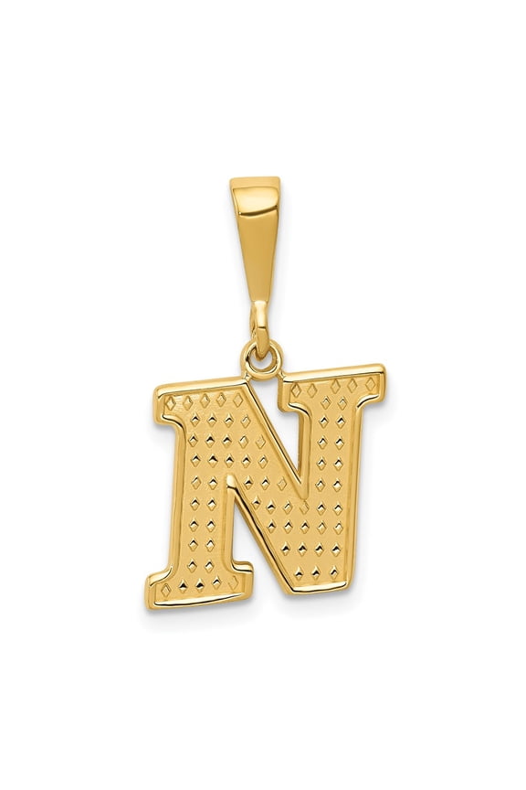 Finest Gold 10KY Initial N Pendant