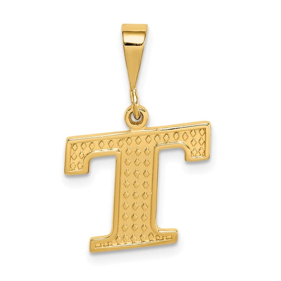 Finest Gold 10KY Initial T Pendant