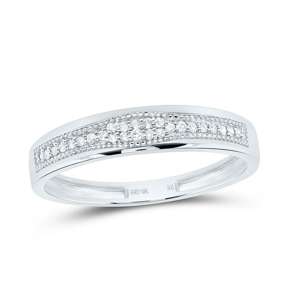 10Kt White Gold 1/2 Ctw Natural Diamond Pear Trio Set, Womens Size: 8 / Mens Size: 10.5