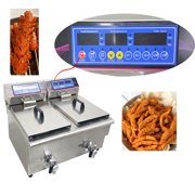 10L+10L Double-Bar Leaky Deep Fryer Machine Integrated Oil Cylinder 220V