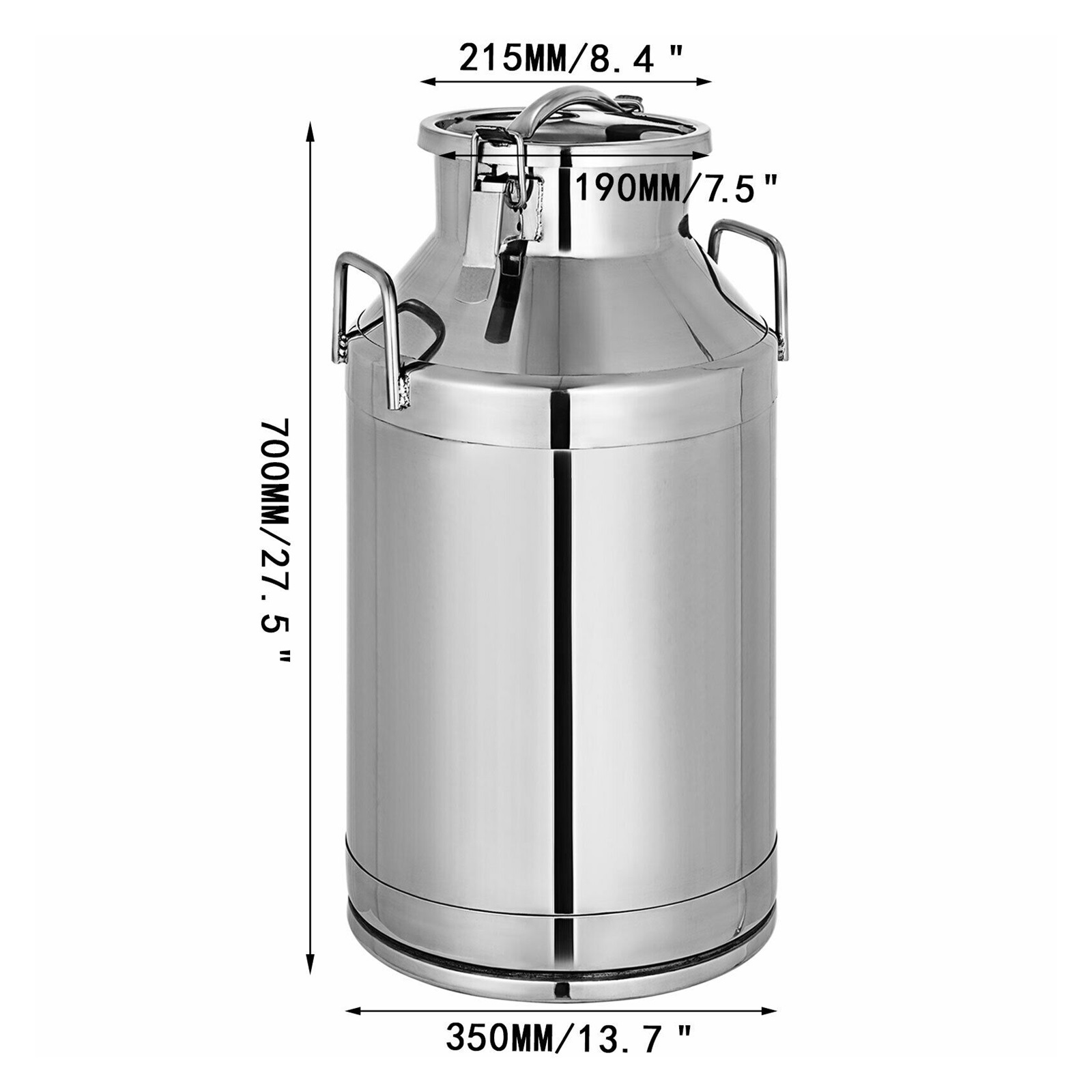 10L 20L 50L Milk Jug Pail Can SStainless Steel Cow Milk Bucket For Oil