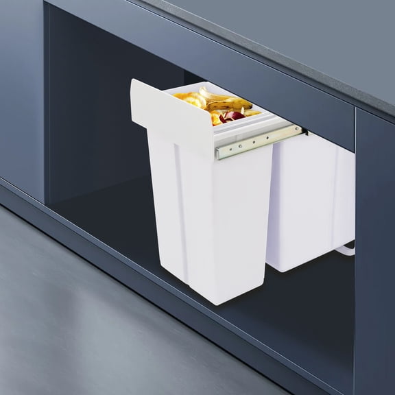 10L + 20L Kitchen Pull Out Under Cabinet Garbage Can,Trash Can W/Damping Rail