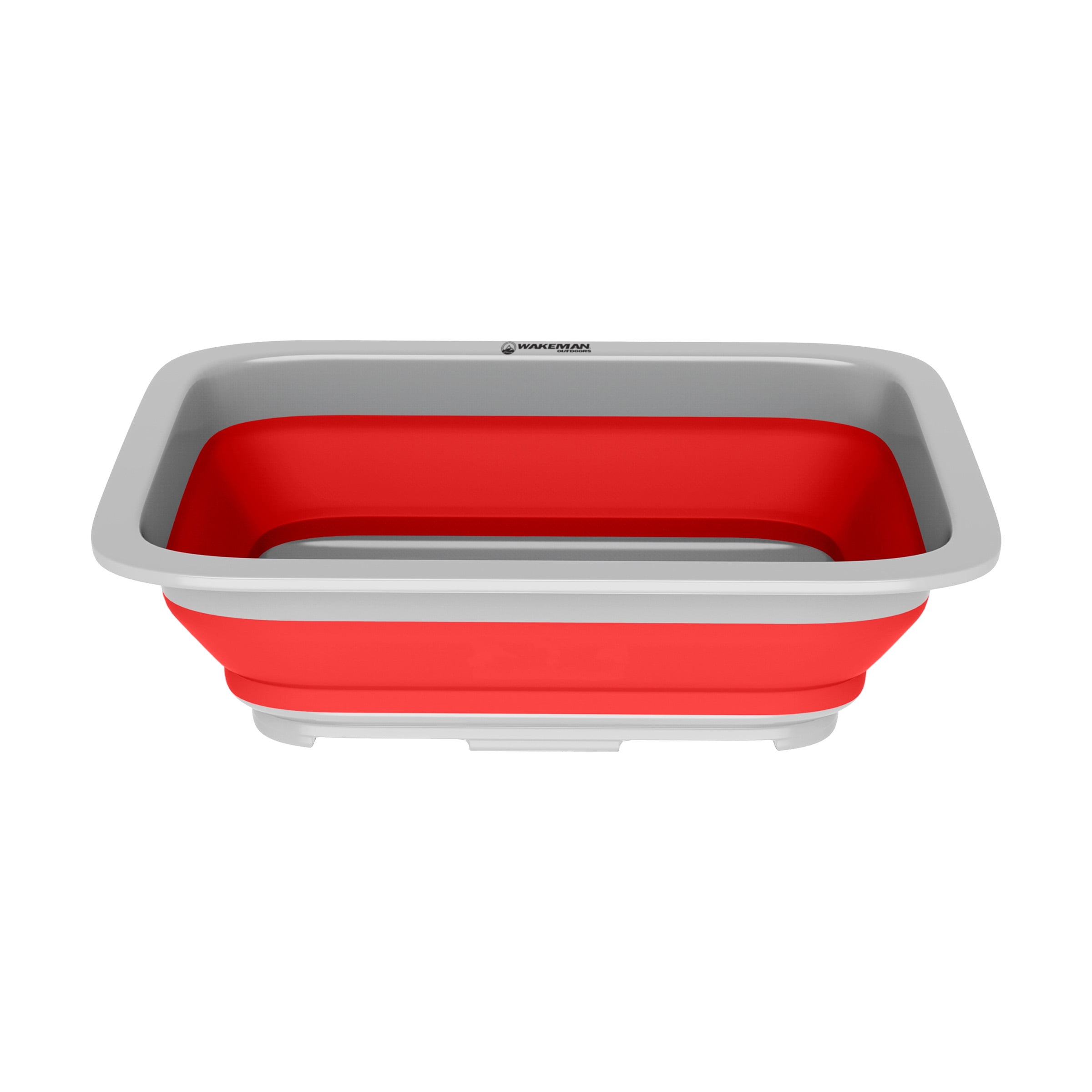 Red and Gray Collapsible Multiuse Wash Bin - 7.27L Capacity