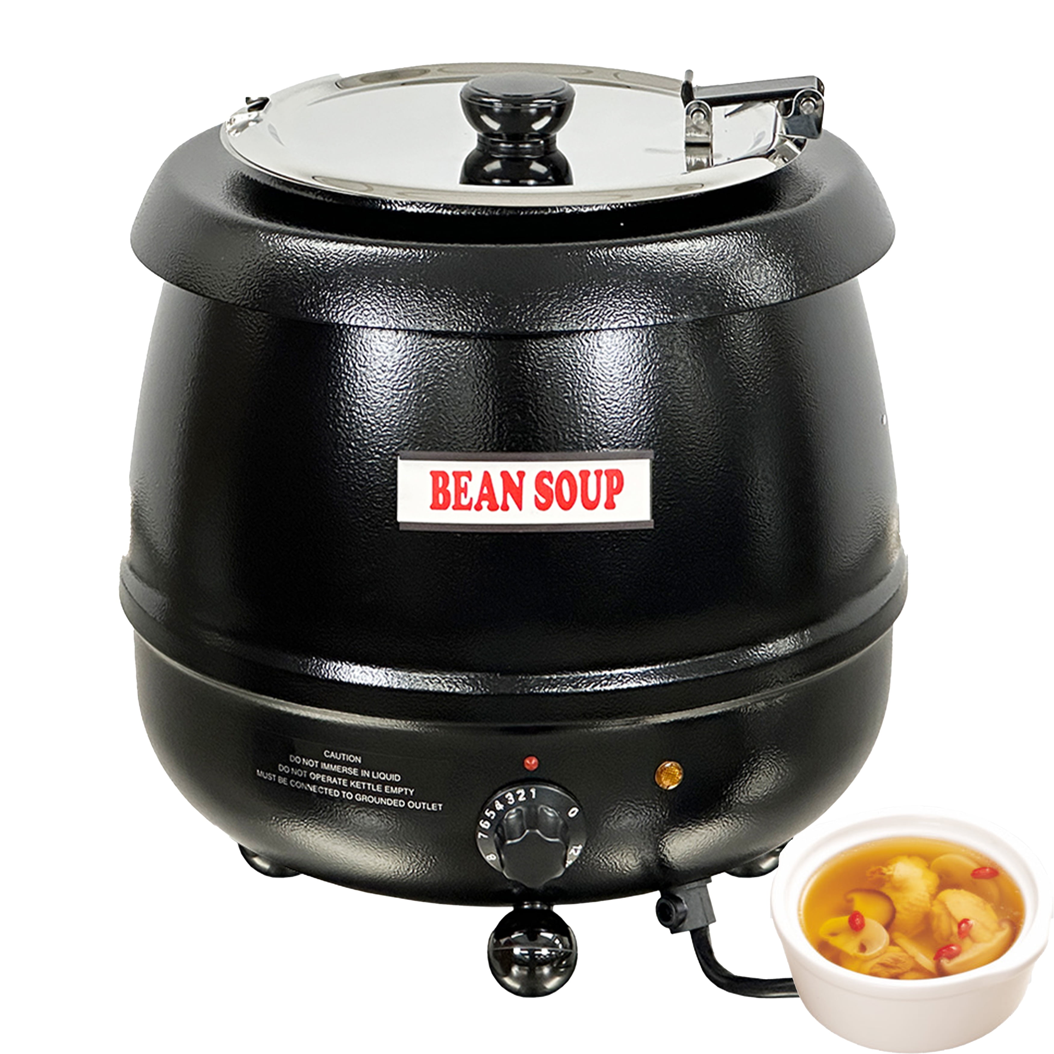 NSF 11Qt Commercial Electric Soup Warmer 10L Countertop Food Kettle Warmer, Soup Kettle Warmer with Hinged Lid and Detachable Stainless Steel Pot