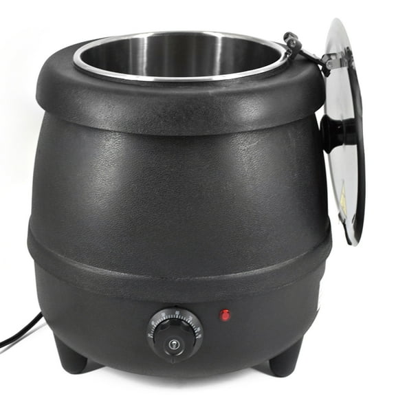 10L Commercial Soup Kettle Warmer, Electric Stainless Steel Boiler Pot Cafeteria