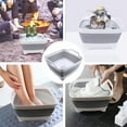 thumbnail image 1 of 10L Dish Rack, ODOLAND Collapsible Wash Basin Folding Wash Tub Portable Dishpan Draining Basket Dish Rack Vegetable Sink Colander w/ Sink Strainer for Outdoor Camping Travel, 12x12.4x7.8 IN, 1 of 13