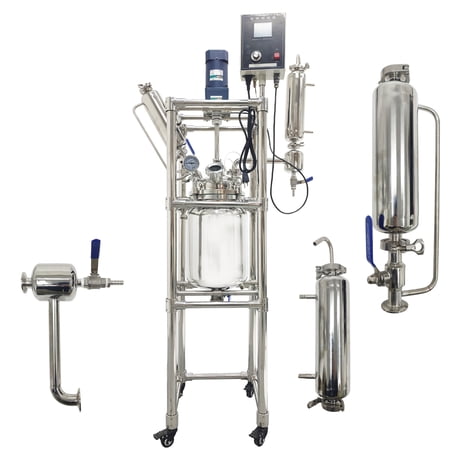 10L Double-Layer Reaction Kettle 316 Stainless Steel 110V