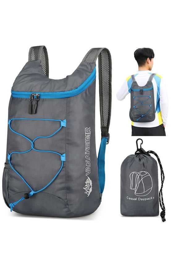 10L Foldable Portable Backpack hiking Daypack Ultralight Splashproof Outdoor Travel Bag(Grey)