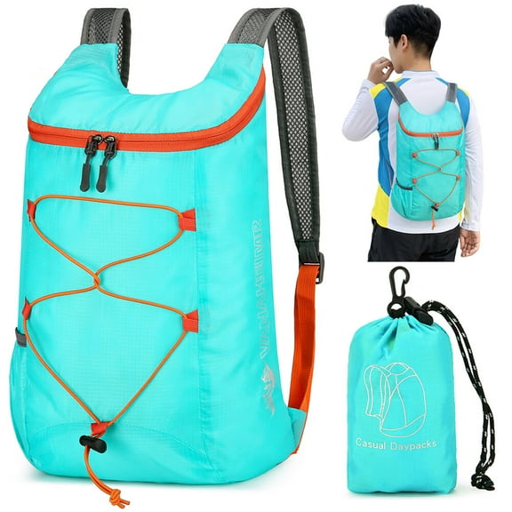 10L Foldable Portable Backpack hiking Daypack Ultralight Splashproof Outdoor Travel Bag(Lake Blue)