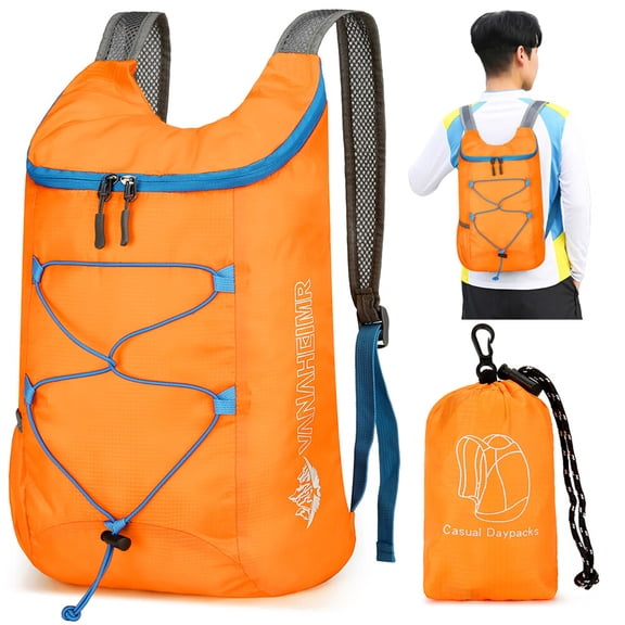 10L Foldable Portable Backpack hiking Daypack Ultralight Splashproof Outdoor Travel Bag(Orange)