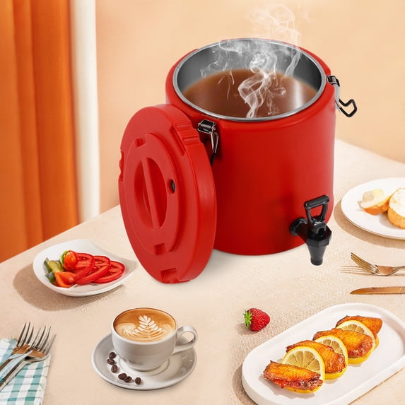 10L Insulated Beverage Dispenser, Stainless Steel Insulated Bucket, with Faucet 28*30cm for Most Kinds of Parties, Outdoor Picnics, Travels