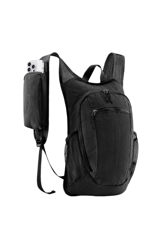 10L Outdoor Foldable Lightweight Packable Back Pack for Men Women Water Resistant Daypack Compact Cycling Knapsack for Outdoor Trail Racing Marathon Hiking Fitness (Black)