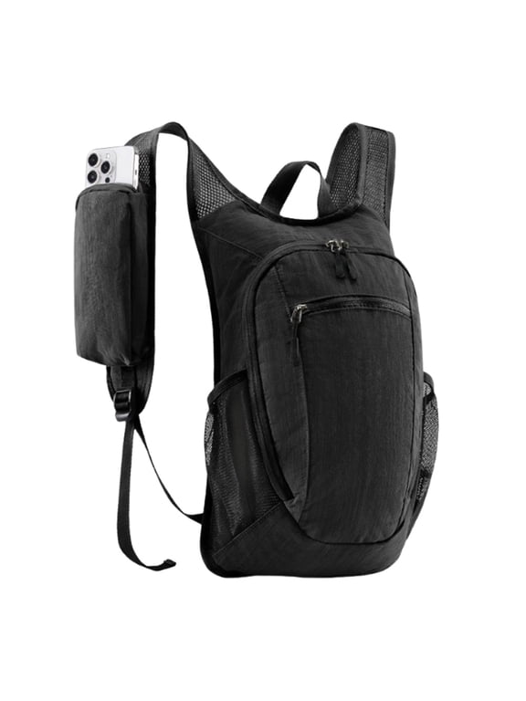 10L Outdoor Foldable Lightweight Packable Back Pack for Men Women Water Resistant Daypack Compact Cycling Knapsack for Outdoor Trail Racing Marathon Hiking Fitness (Black)