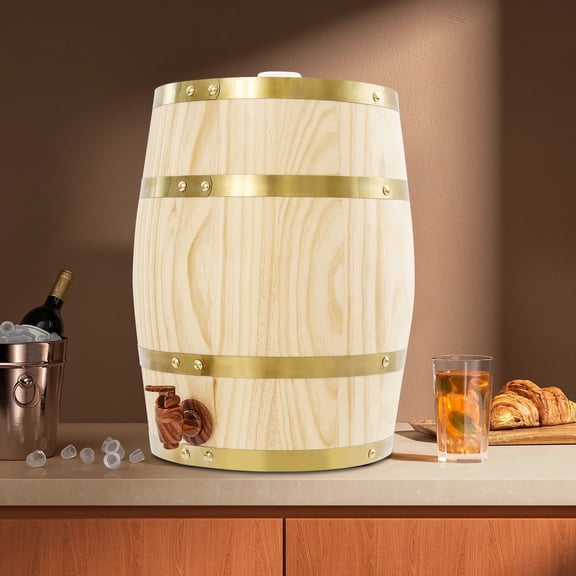 10L Pine Wood Barrel for Wine & Whiskey Storage - Stylish & Durable