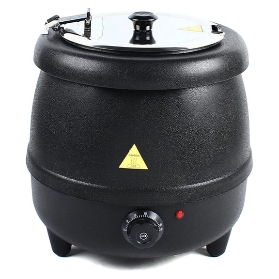 10L Soup Kettle, 400W PP Shell Electric Soup Warmer 110V Black Countertop Food Kettle Warmer Restaurant Stainless Steel Pot for Home &